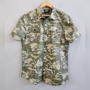 Off The Grid Baja Shirt Vented Outdoor Jeep Green Pockets Men's Size Large